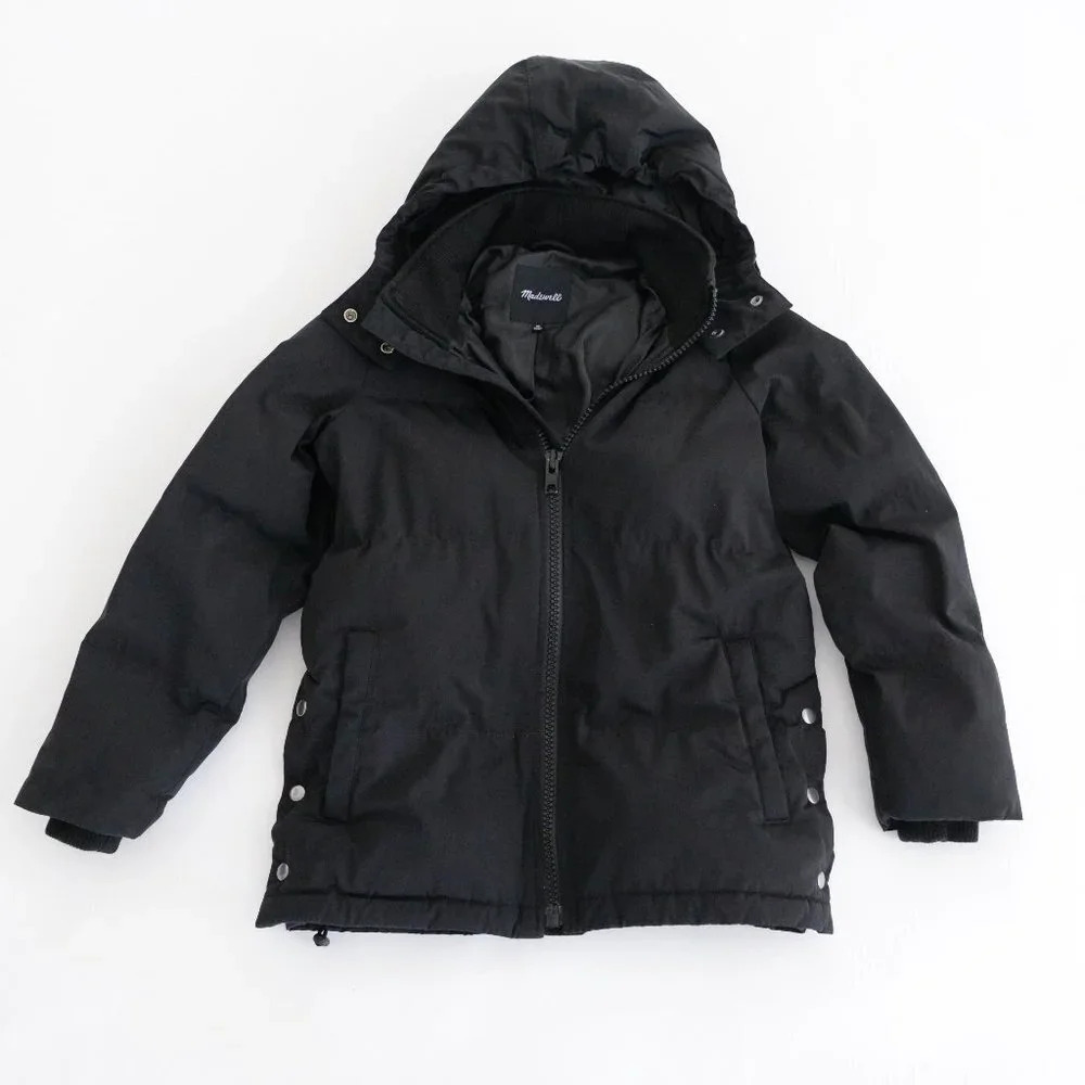 Madewell Black Quilted Oversized Parka Hooded Winter Coat Size XS
